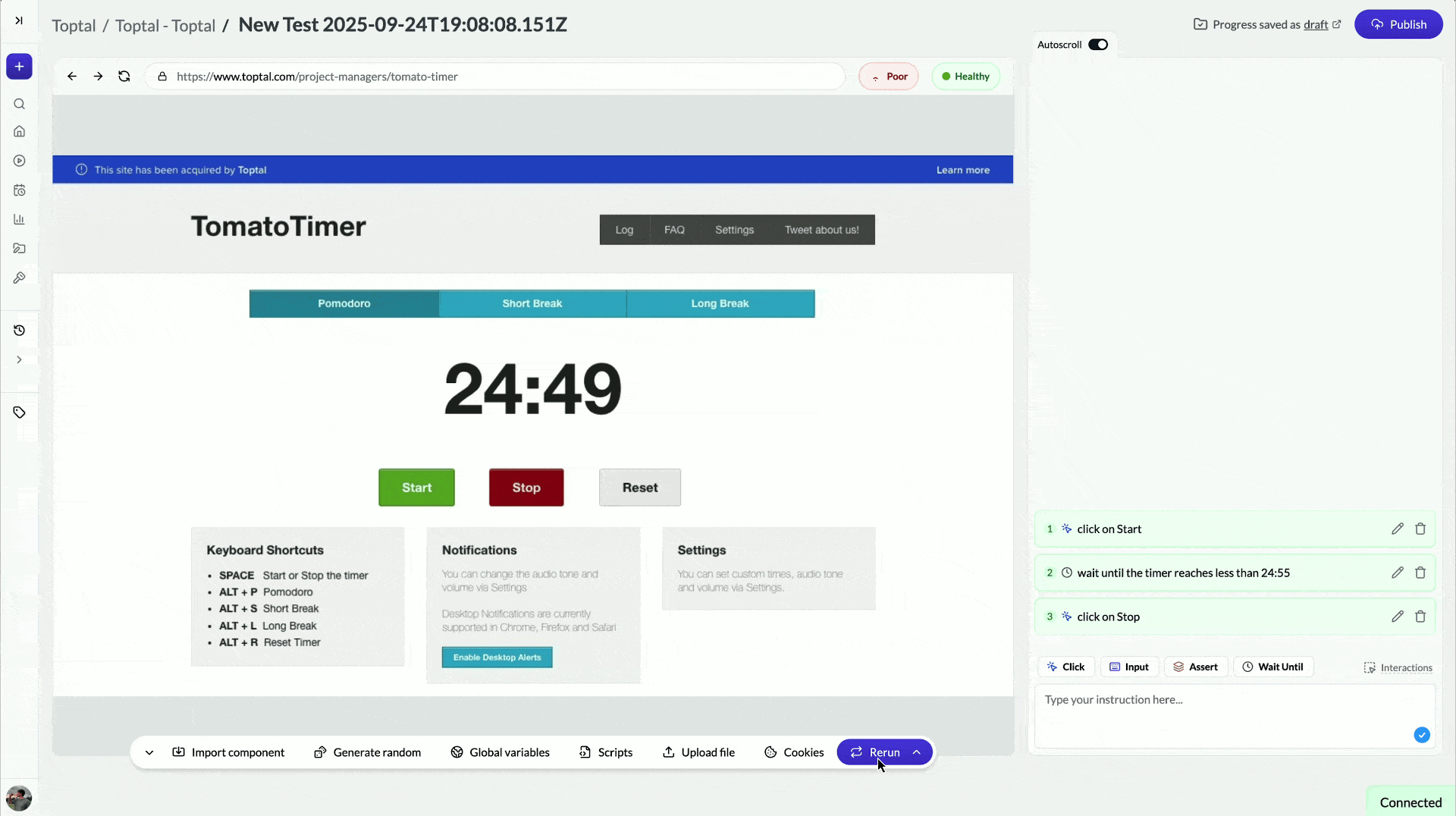 Using Autonoma's Creationg Showing Smart Wait Functionliaty