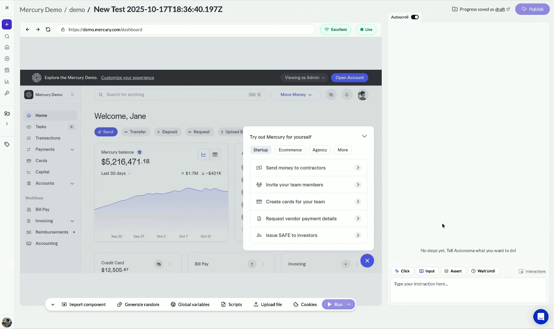 Using Autonoma's Creation Interface Demo